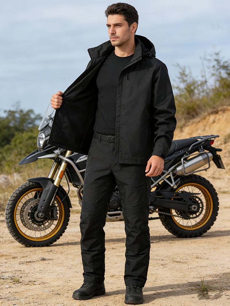 Spring Men'S Sports Jacket | Long Sleeve, Hooded, Zipper Closure.