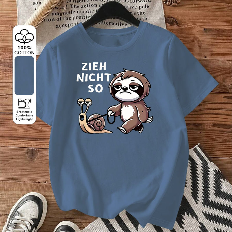 Women's Fashion Printed Round Neck Short Sleeve T-Shirt.