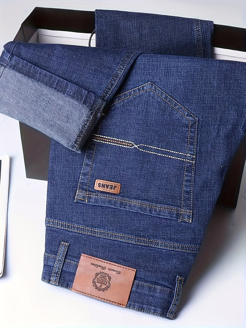 Geng Yuanshi Men's Autumn/Winter Classic Blue Jeans.