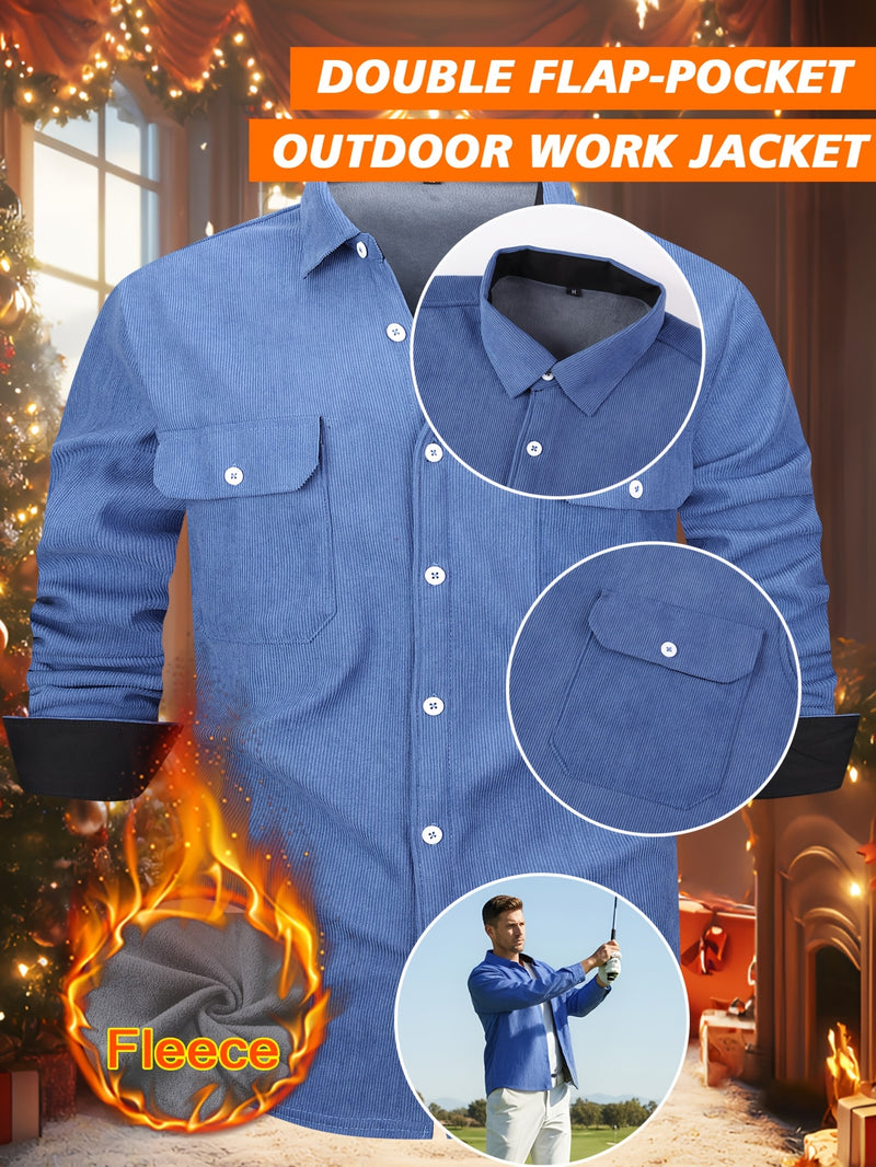 Men’s Shirt Inside Warm Long Sleeve Jacket.