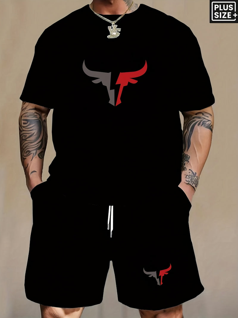 Men's Plus Size Summer Casual Short Sleeve T-Shirt.