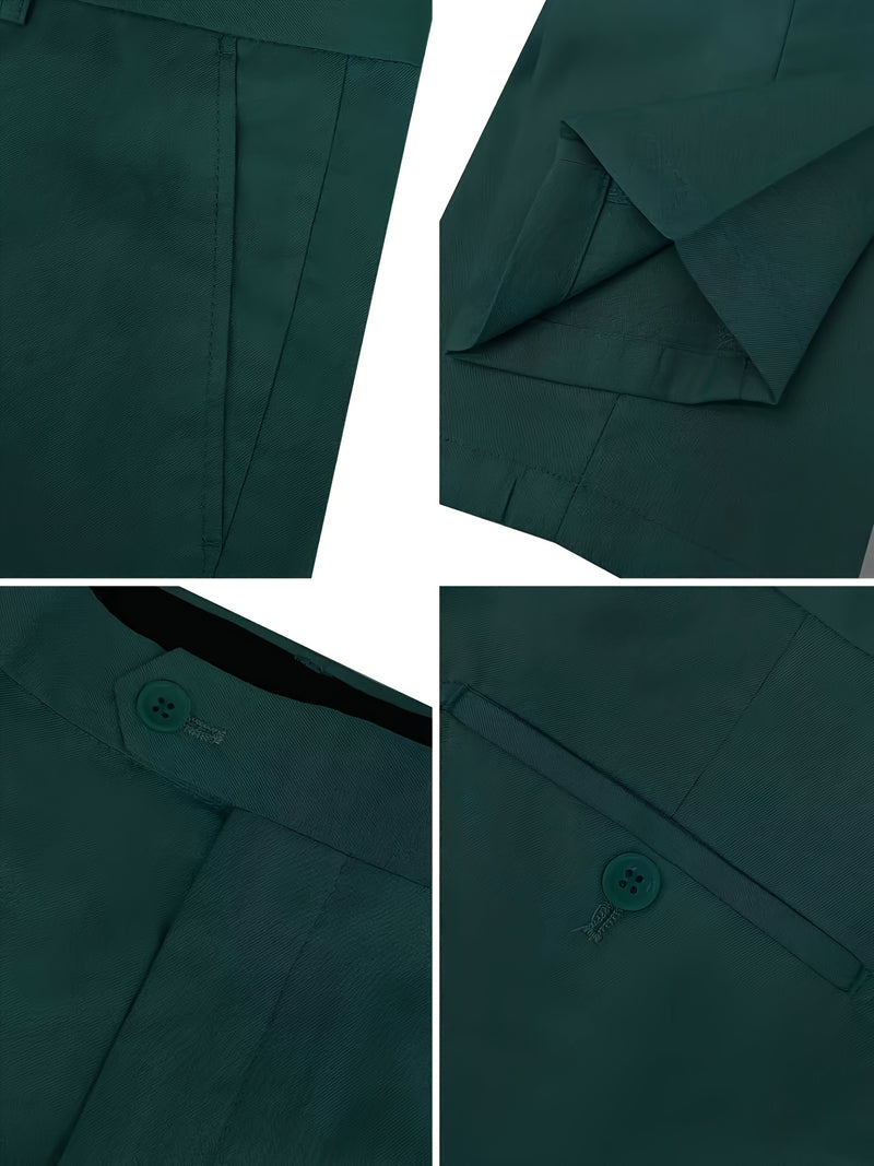 Men's Two-Piece Single-Breasted Suit and Trousers Set.