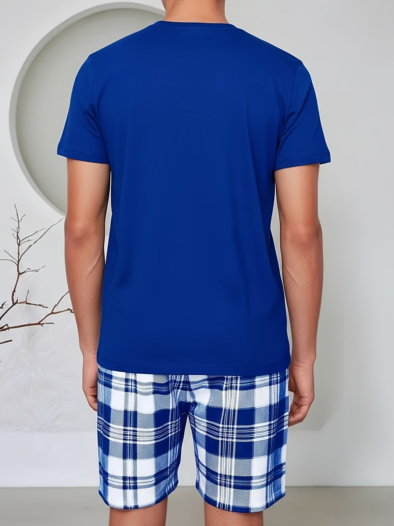 Men's Casual Minimalist Style Round Neck Short Sleeve T-Shirt.