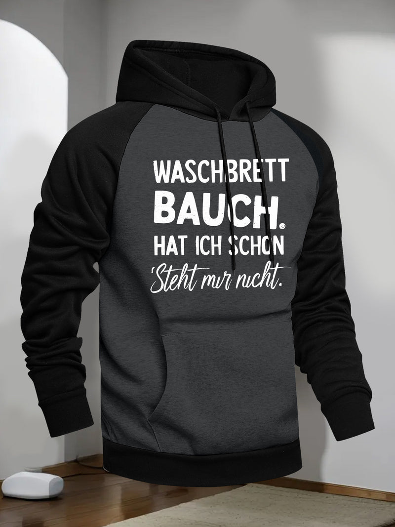 Men's Hooded Sweatshirt with WASCHBRETT Print.