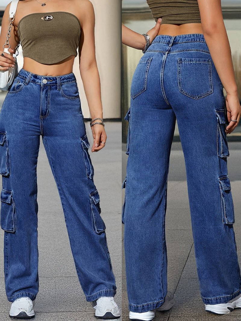 Women’s Mid-Blue Stretchy Work Pants.