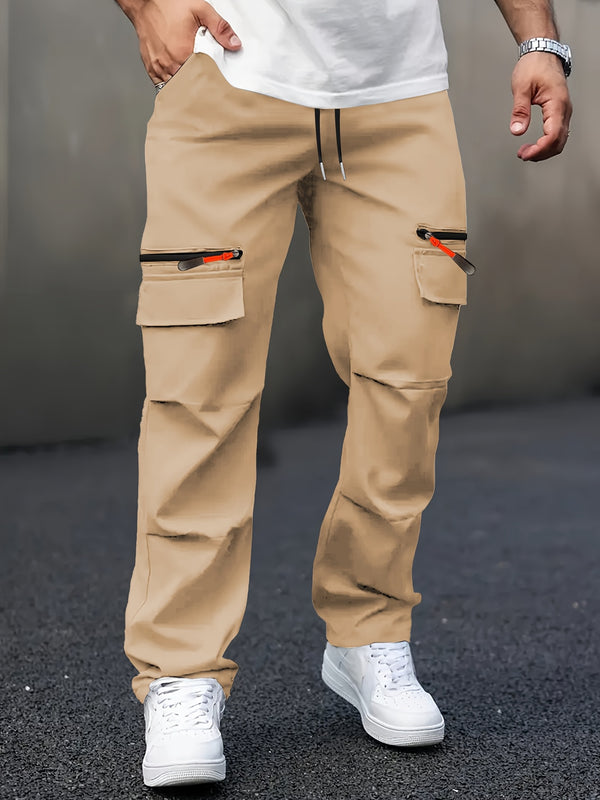 Men's Casual Cargo Pants with Multiple Pockets.