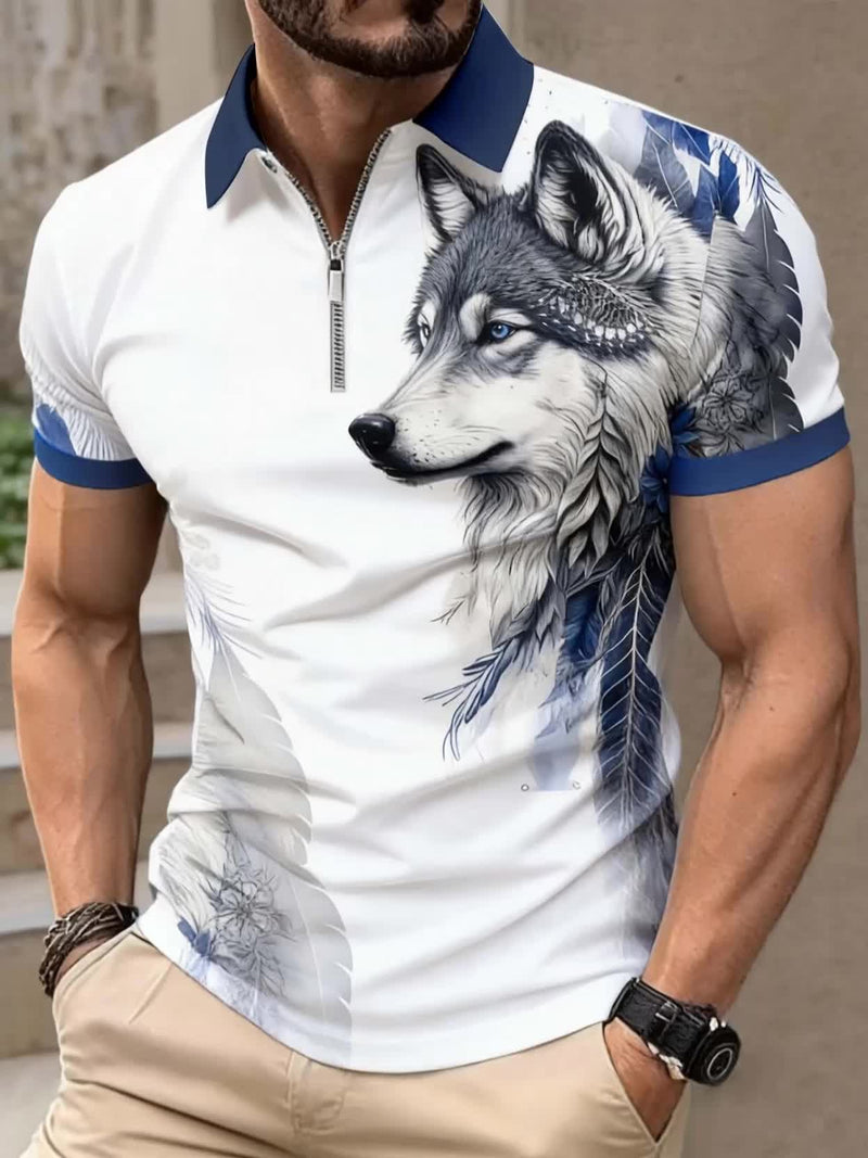 Men's Sportswear 3D Printed Shirt Official Work Street Polyester Short Sleeved.