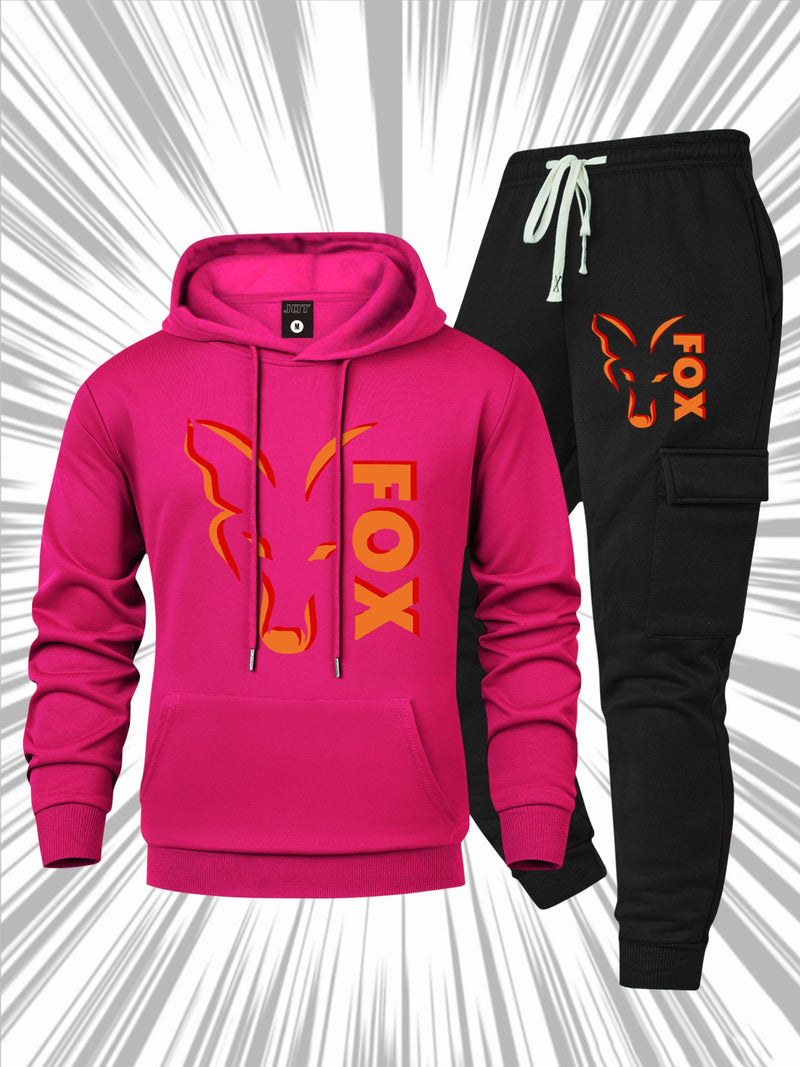 Men's Casual 2pcs Set, Fashion Long Sleeve Streetwear Hoodie.