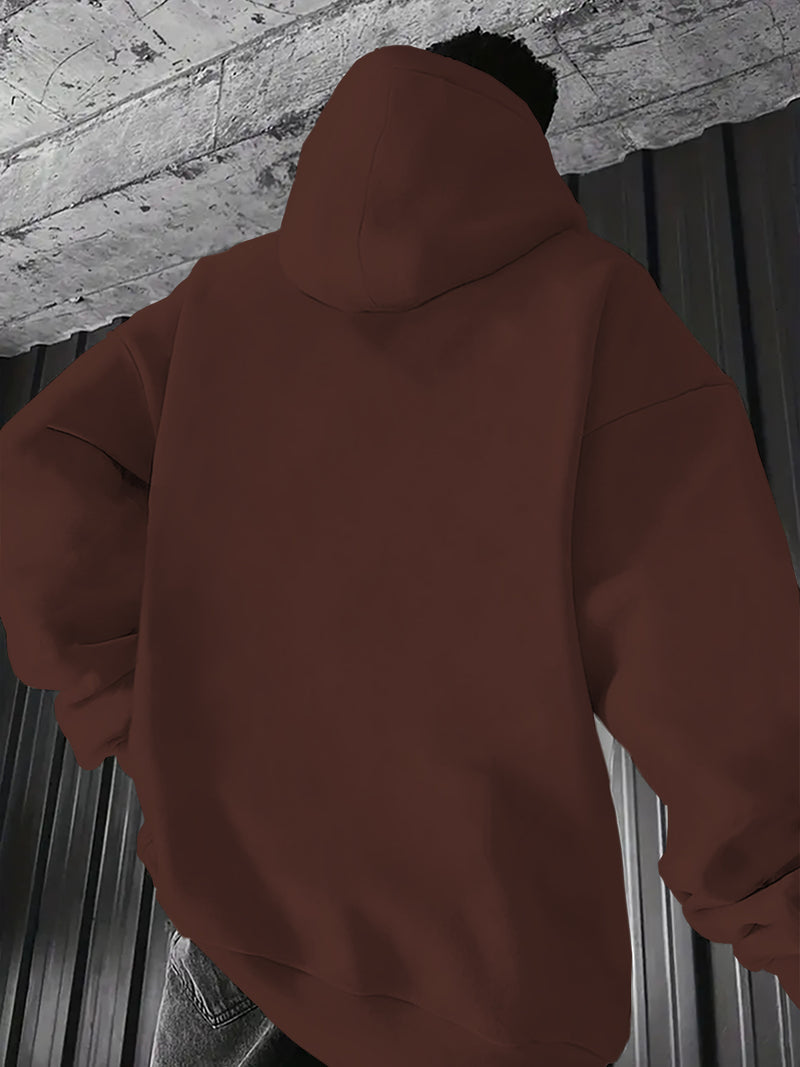 Men's Hoodie with a Heartbeat And Speed Motorcycle Print.