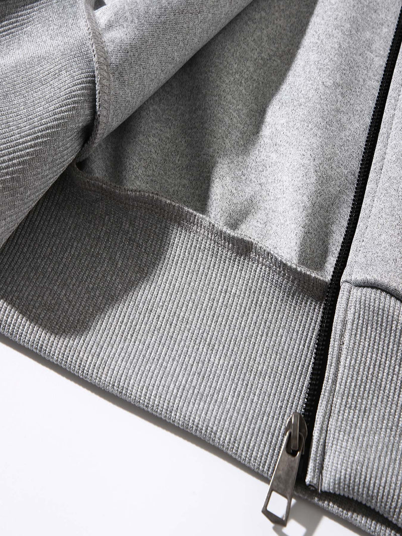 Men's Vintage Car Print 2pcs Suit Set - Slim-Fit Hooded Jacket & Pants.