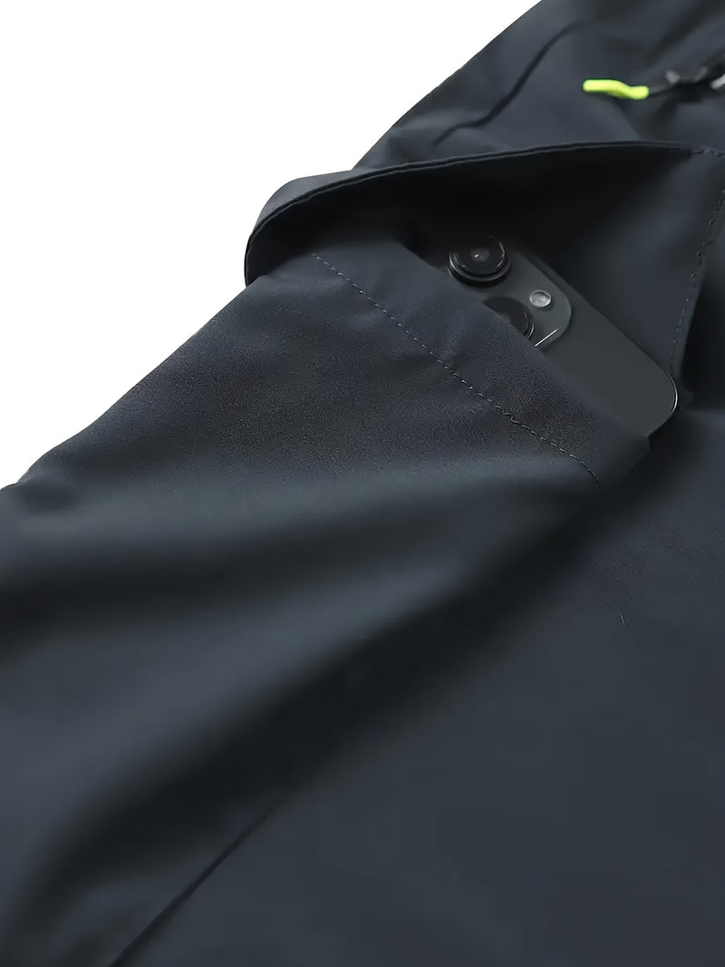 Men's Heavy-Duty Work Pants with Zippered Utility Pockets.