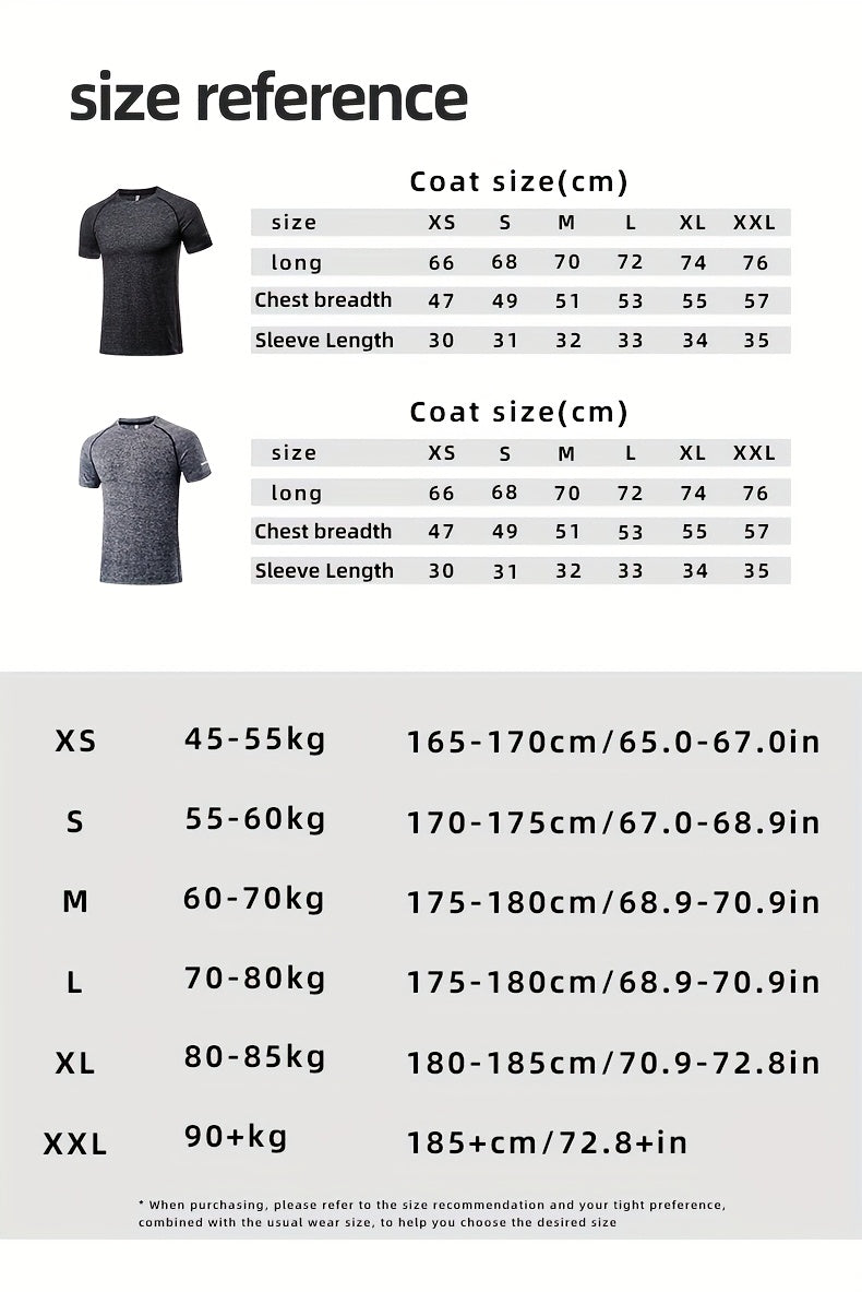 Men's 4pcs Set of Summer Sports T-Shirts.