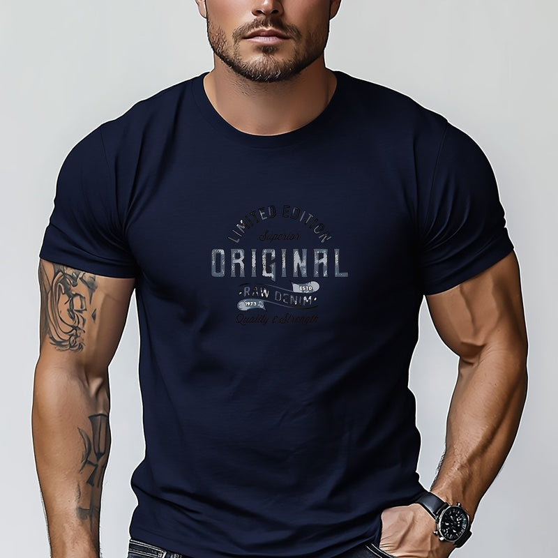 Men's Solid Color Short Sleeve T-Shirt.