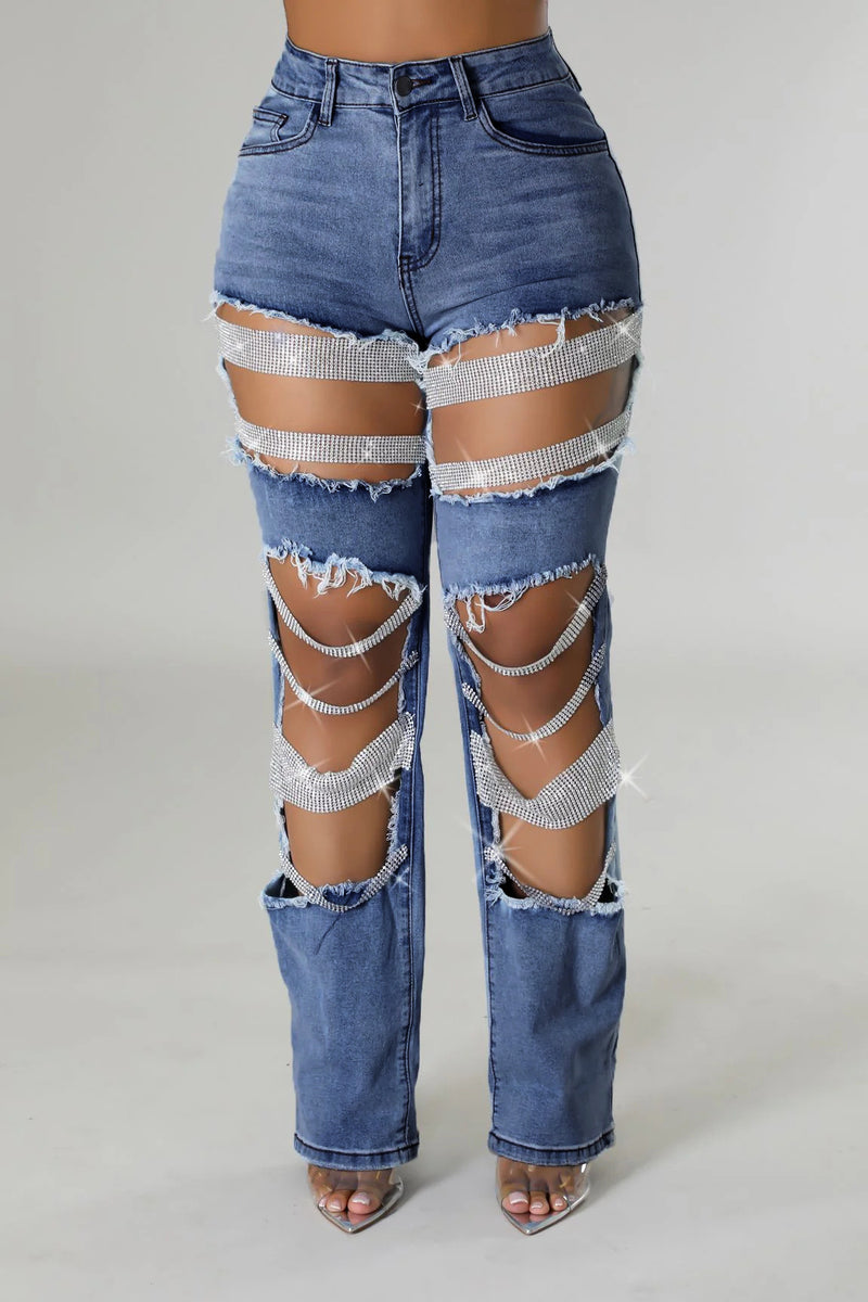 Women’s Hot Y2K Hot Summer Ripped Jeans.
