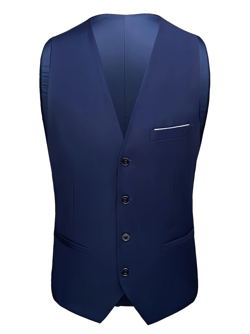 Three-Piece Suit, Business Formal Wear Set, Suit + Trousers + Vest.