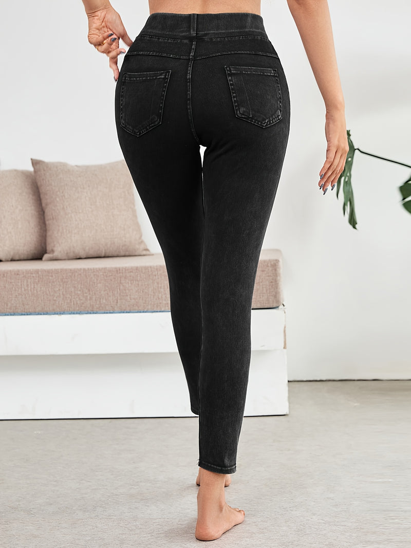 Women's High-Waisted Stretch Jeans.