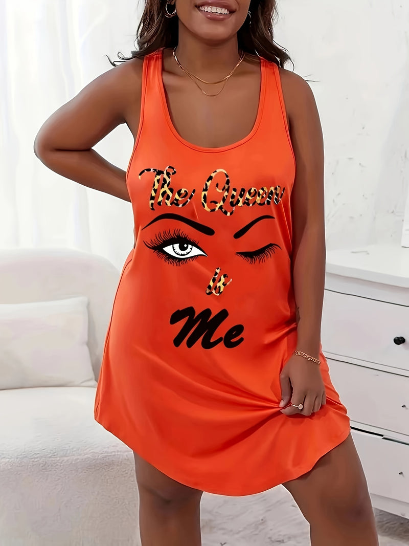 Two-Piece Women's Casual Pajamas, Letter Print.