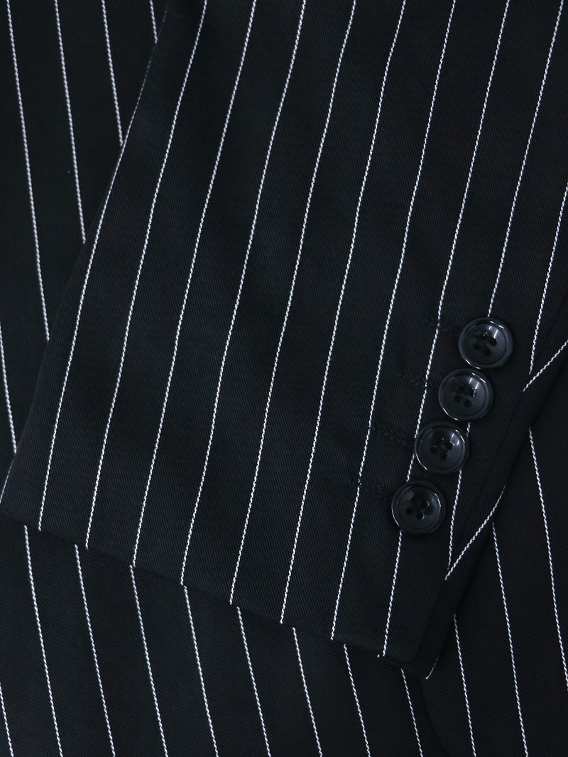 Men's Business Striped Suit, Double-Breasted Two-Piece.