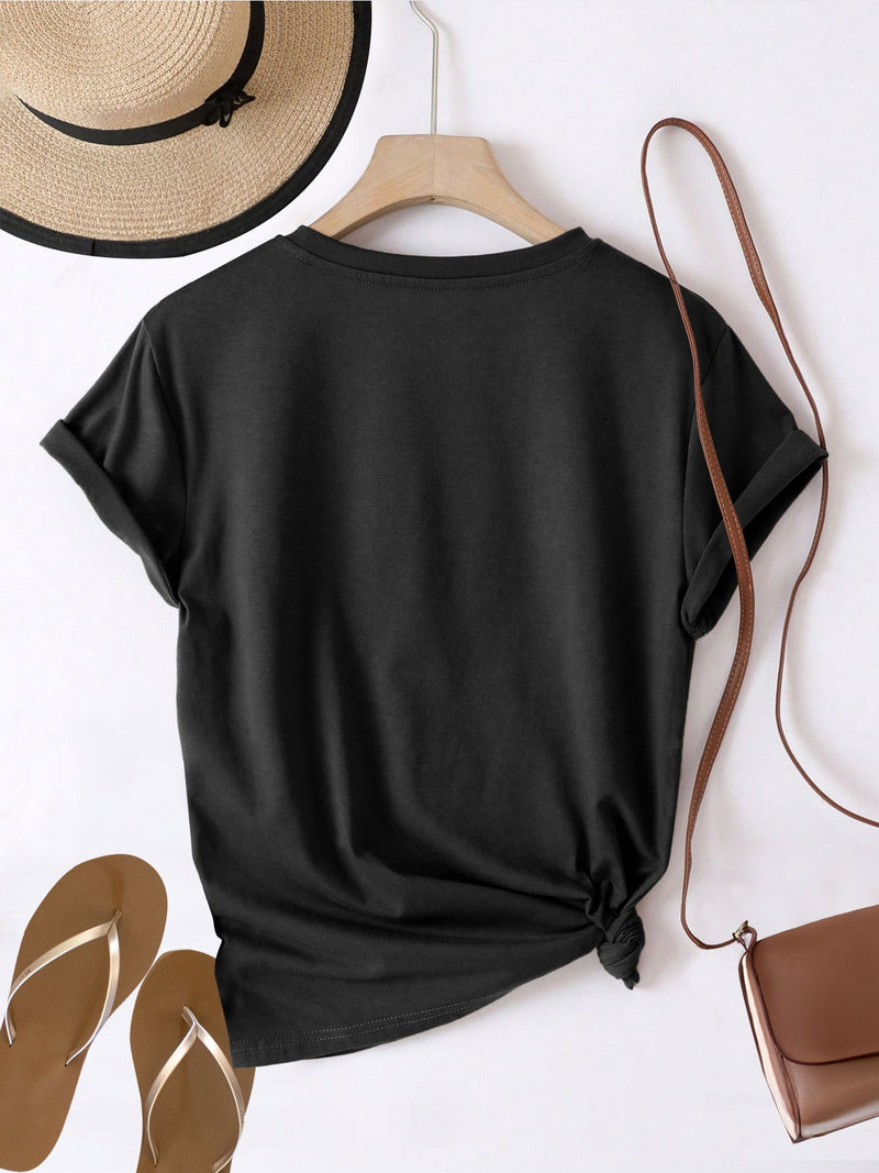 Women's Cute Otter & Floral Print T-Shirt.