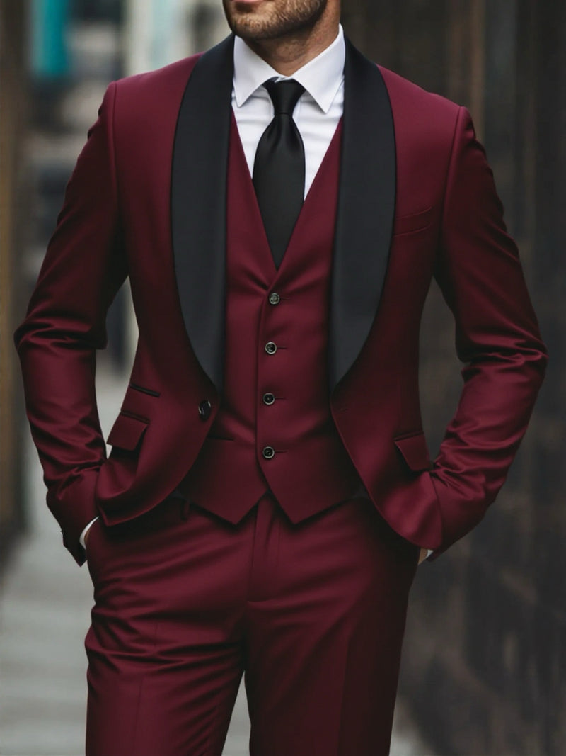 Men's 3pcs Suit Set, Wedding Dress, Vest, Work Uniform.