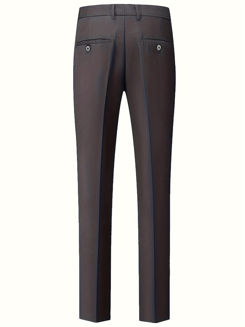 3pcs Suit Set for Men, Single-Breasted One-Button Black Suit And Trousers Set.