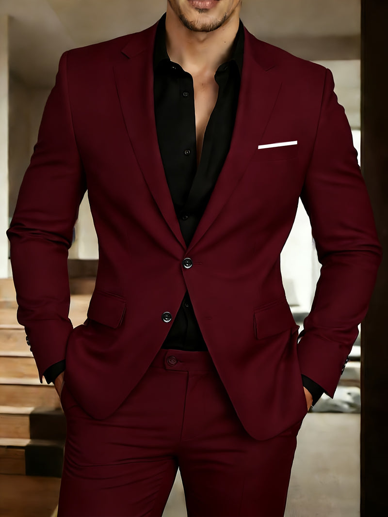 Men'S Premium Two-Piece Suit, Plus-Size Suit Set with Pants.