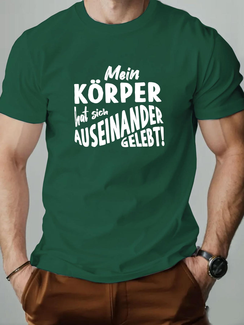 Men's KOPPER English Pattern Summer Casual Crew Neck Short T-Shirt.