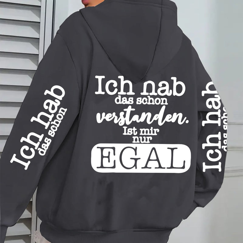 Women's Black Stylish Minimalist Zip-Up Hoodie.