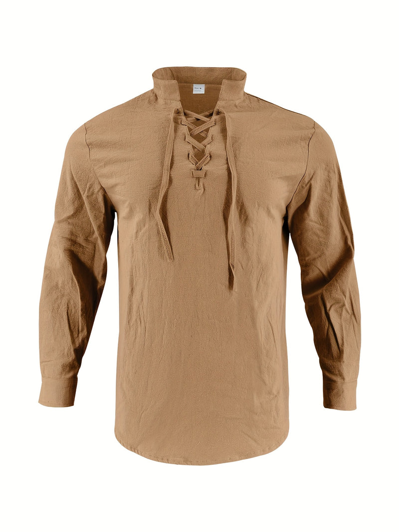 Men's Breathable Fabric Short-Sleeve V-Neck Oversized Casual T-Shirt.