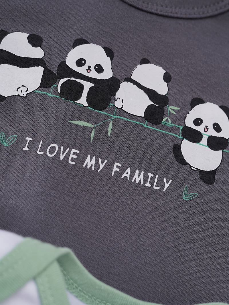 Baby Boy Cartoon Panda Giraffe Elephant Print.