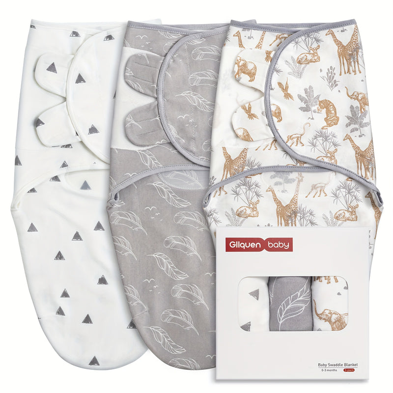 Baby Swaddle Sacks, 3-Pack Newborn Swaddle Wrap.