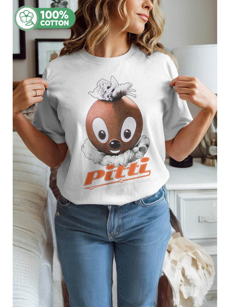 Black Graphic Print Tee Shirts for Woman Top Clothing.