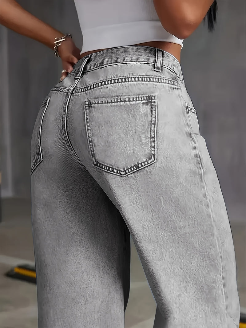 Women's  New Elastic Straight-Leg Jeans.