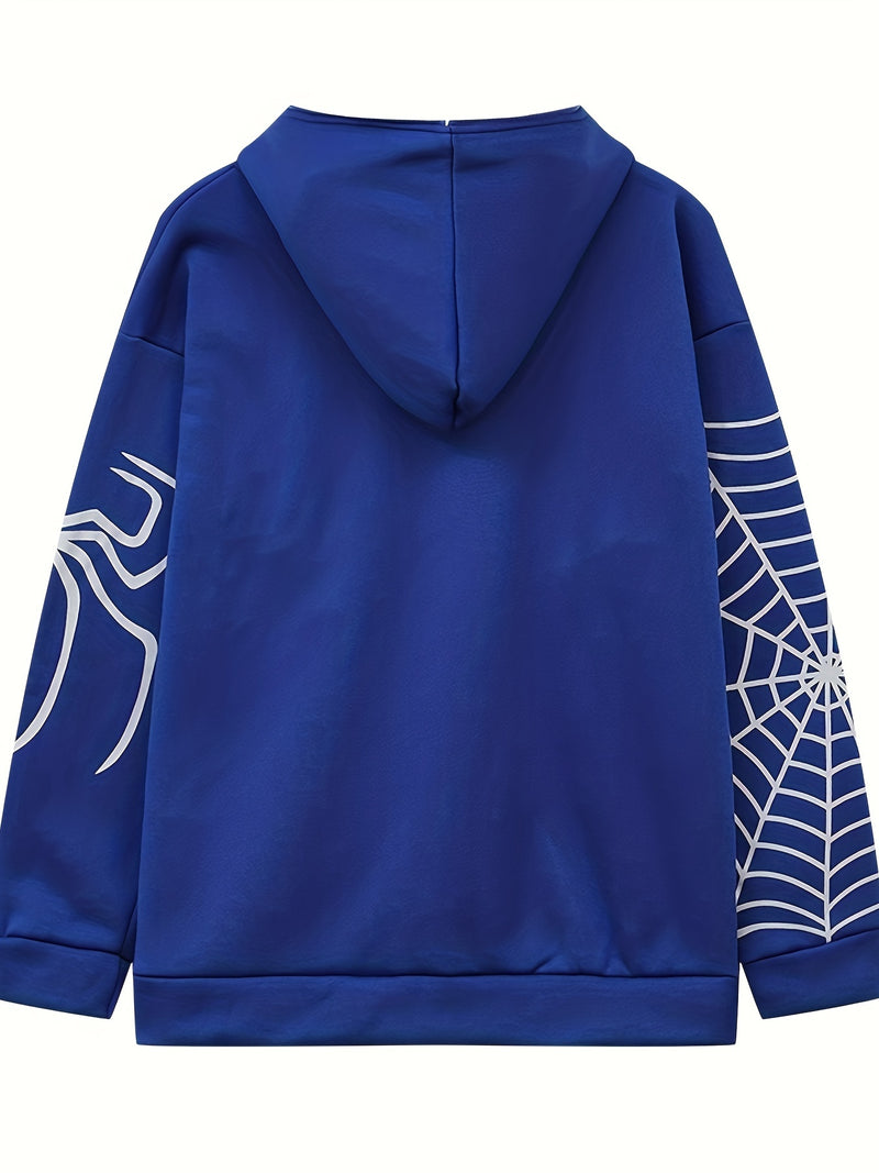 2026 Spring Spider Web Zipper Hoodie Women'S Casual Trendy.