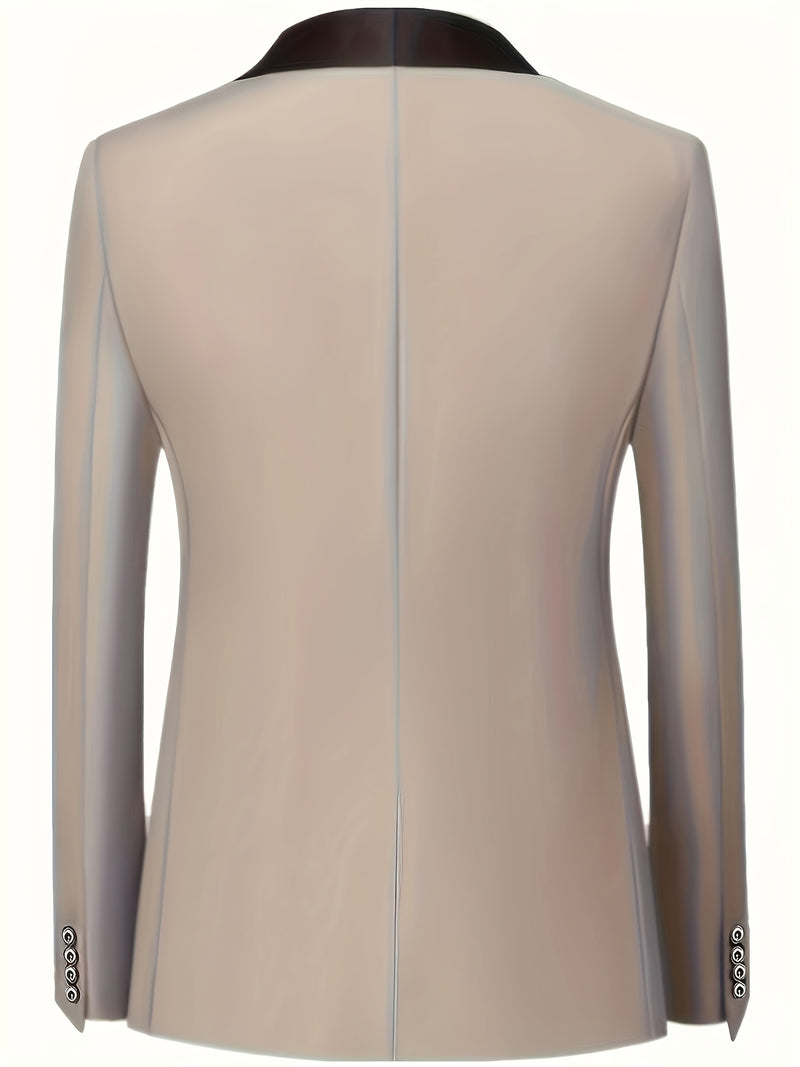 Men's Suit Set - 2pcs Jacket and Trousers, Long Sleeve, Polyester, Classic Lapel.