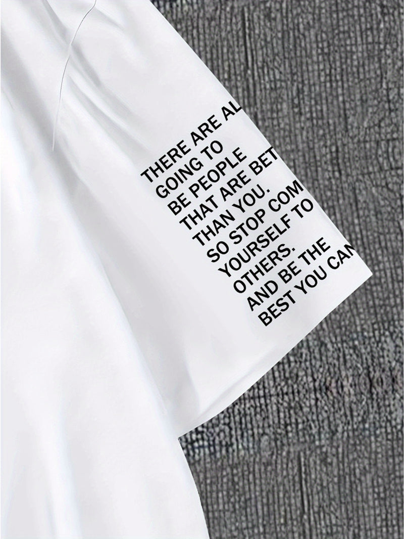 Men's Graphic Print Round Neck Short Sleeve, a Gift for Boyfriends.