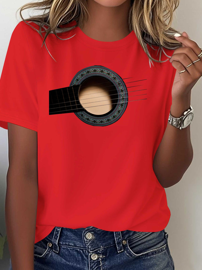 Women's Printed T-shirt Comfortable and Versatile Casual Short Sleeves.