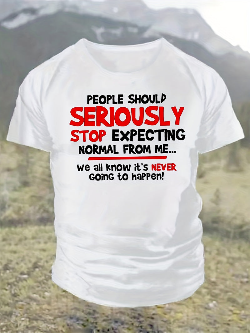 Men's Short-sleeved T-shirt Simple English.