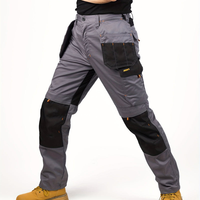Men's Elastic Cargo Pants with Multiple Pockets, All-Season Style.