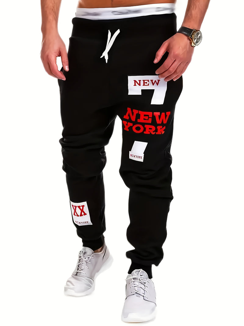 Men's New Fashion Letter Print Trendy Casual Sports Pants.