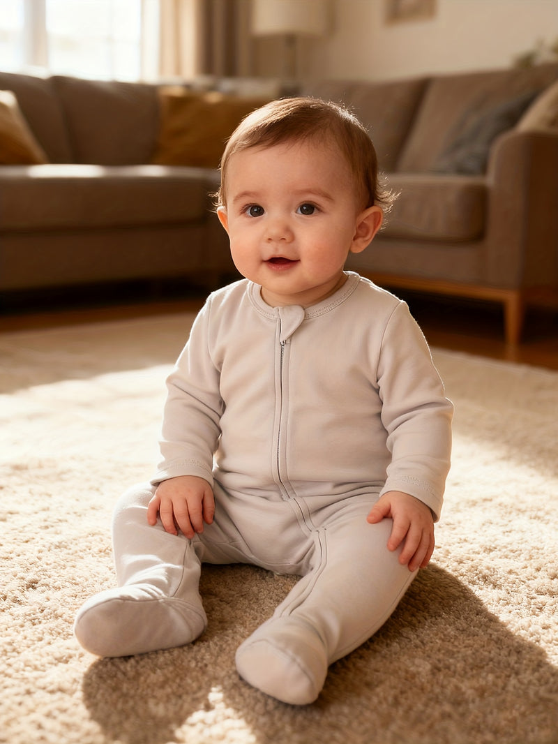 3pcs Boys Long-Sleeve Bodysuit Set.