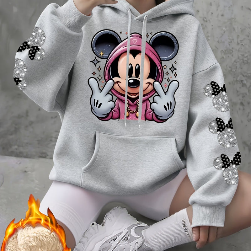 1pc women’s Disney-Licensed Hooded Fleece Sweatshirt.
