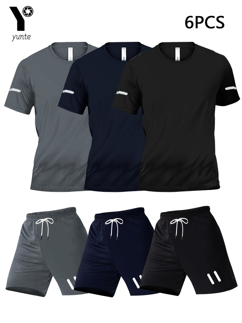 A Set of Three Print Designs for Men'S Casual Sportswear.