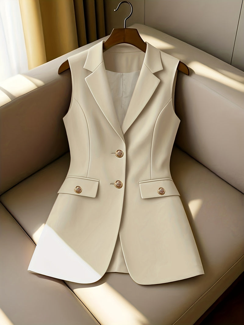 Ladies New Spring, Autumn And Winter Business Elegant Lapel Suit Vest.