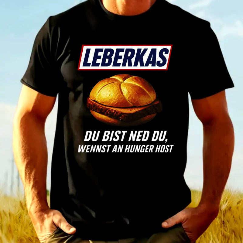 Men's Black T-Shirt Featuring a Liver And Intestines Burger Design.