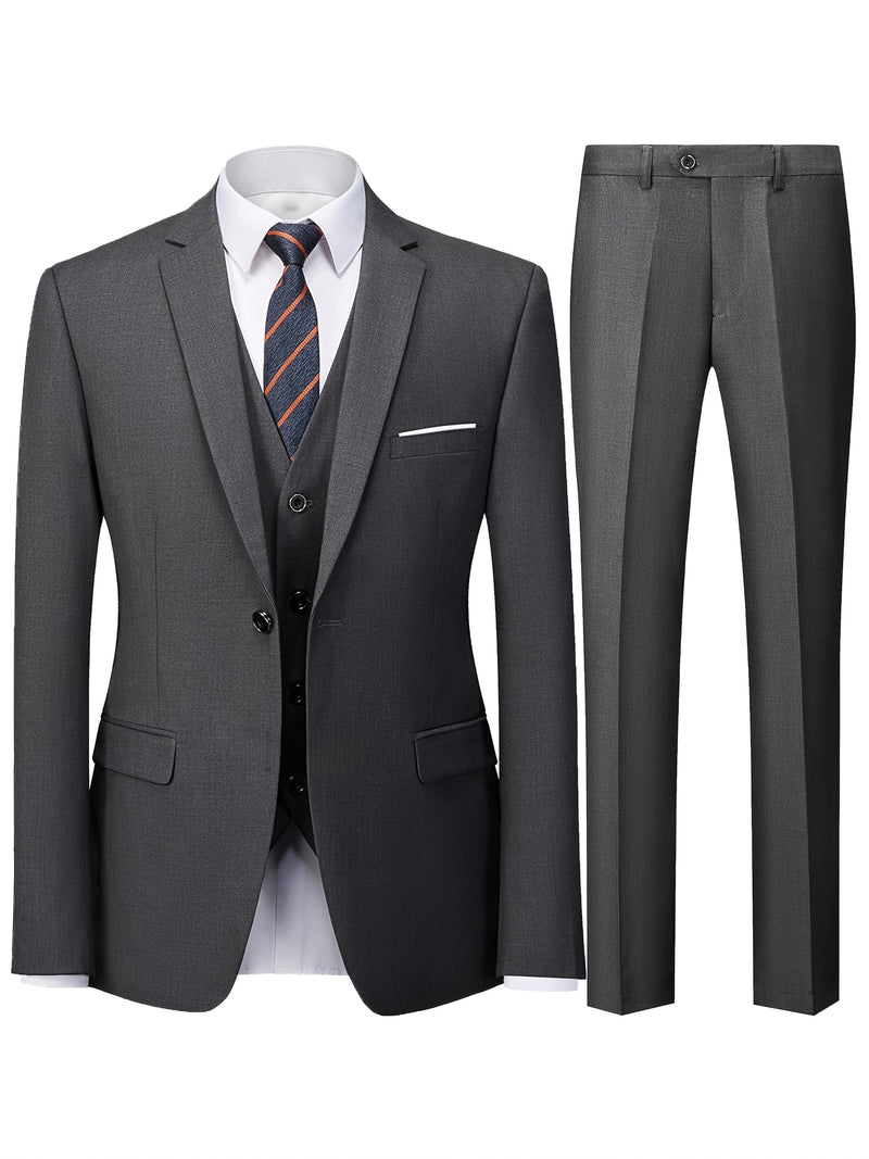 2pcs Classic Suit Set - Men'S Dress Attire - Premium Quality.