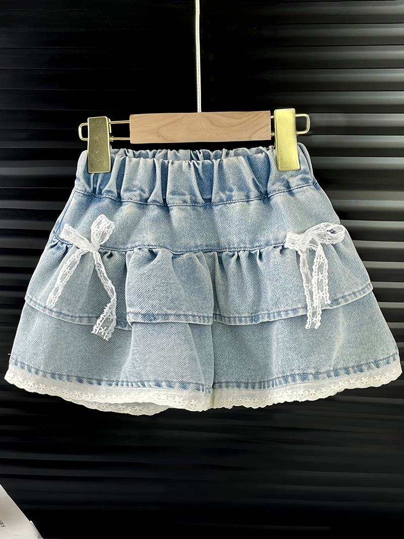 Girls' Cake Denim Shorts - Summer Lightweight Korean Style.