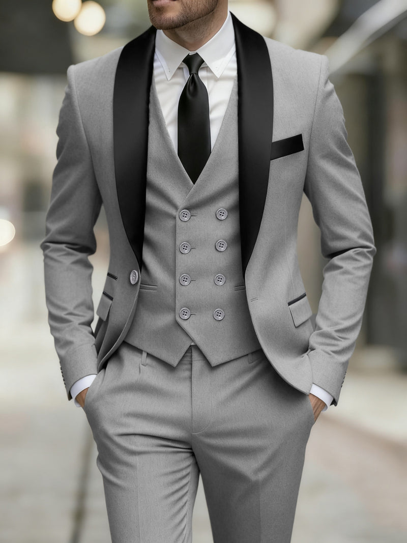 Business Style Men's 3pcs Suit Set with Suit.
