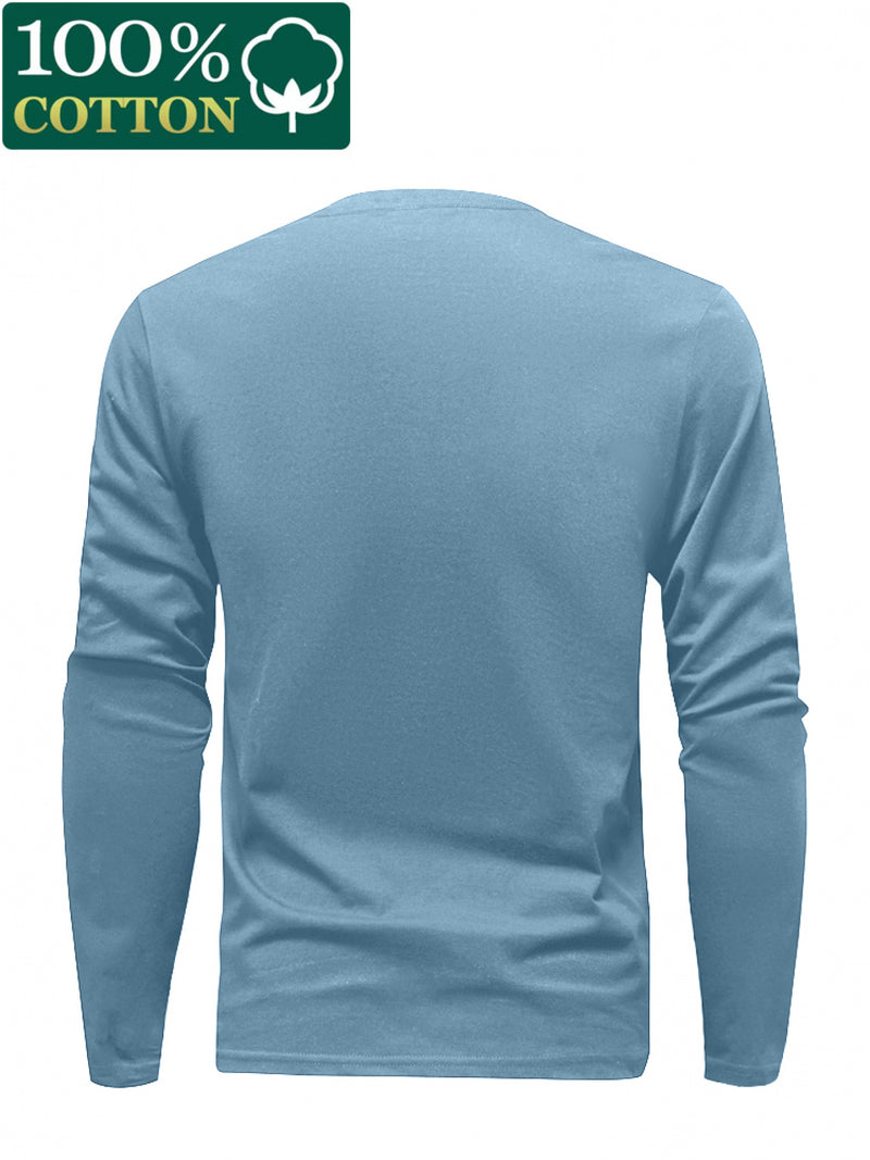 3pcs Men's Long Sleeve T-Shirts for Spring and Autumn.