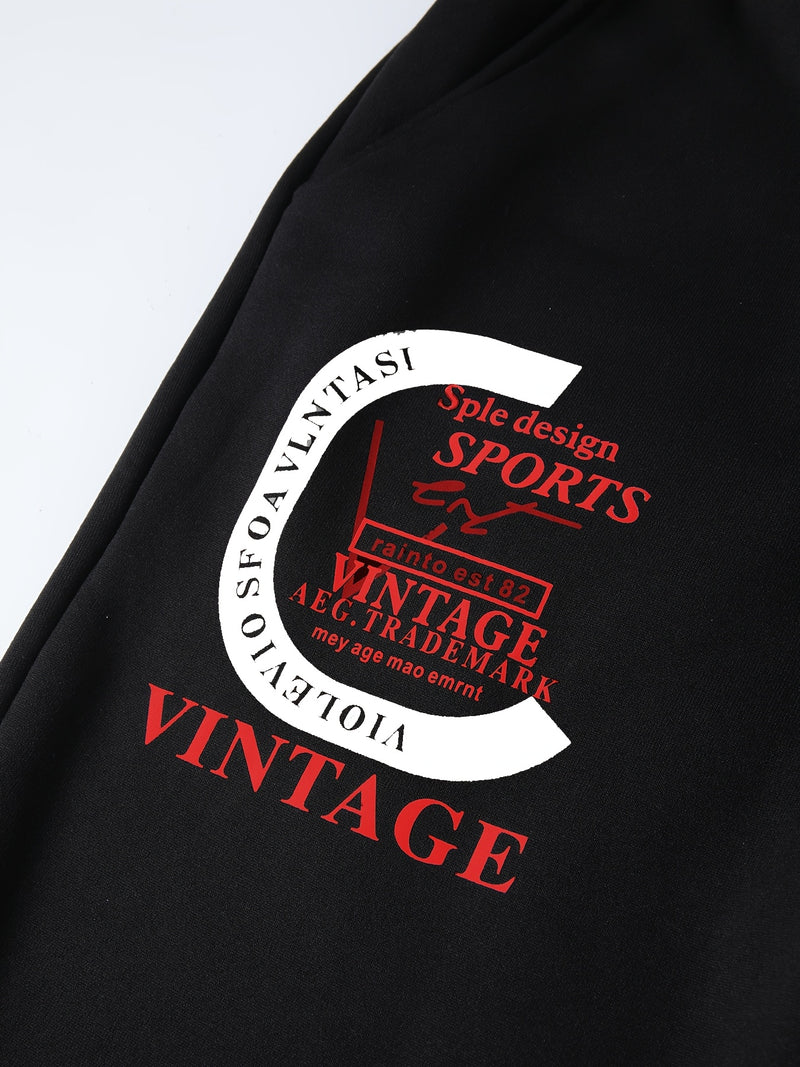 Men's Casual Sports Two-Piece Set Includes a Hooded Sweatshirt And Pants.